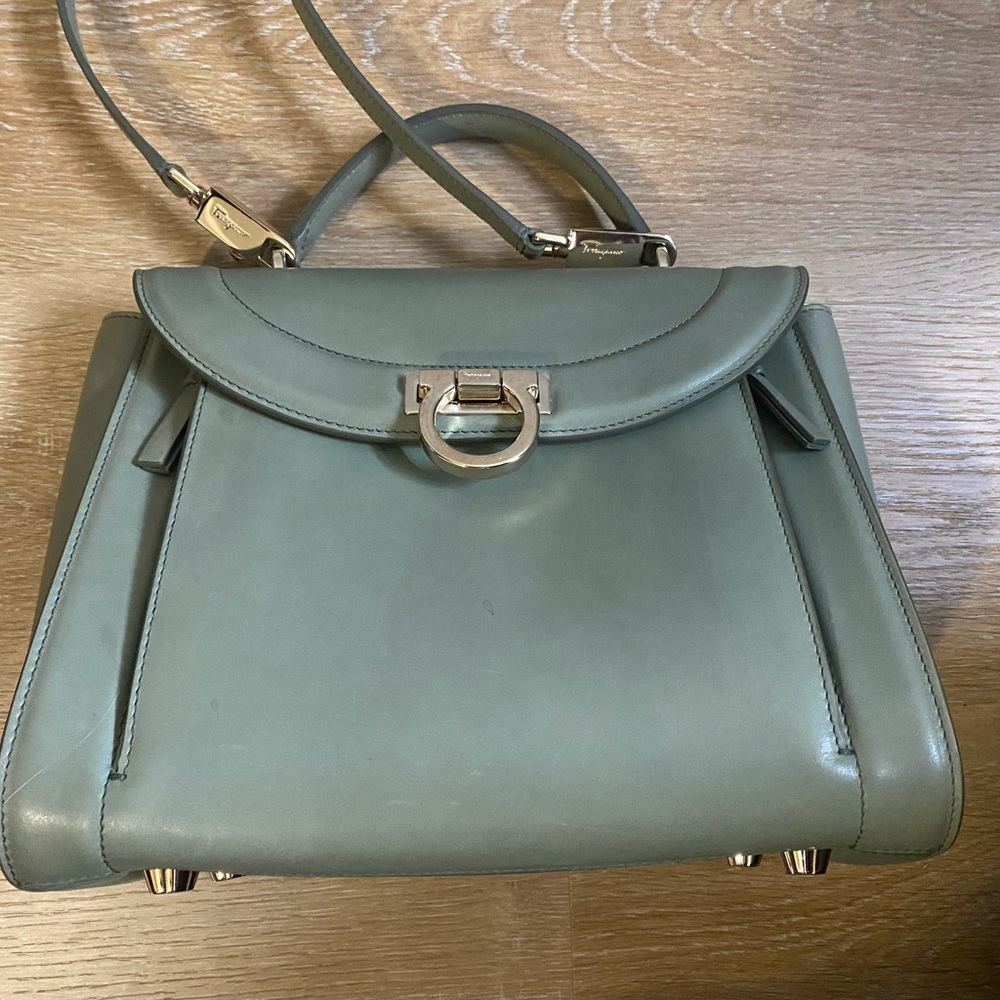 New! Salvatore Ferragamo Pistachio Crossbody Handbag